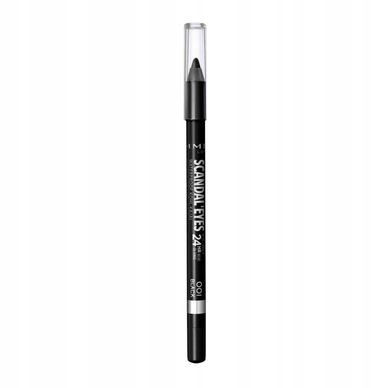 Rimmel ScandalEyes Waterproof Eyeliner 001 Black – vannfast svart kajal med myk, kremet tekstur for presis påføring. Langvarig holdbarhet uten å smitte av. Perfekt for smokey eyes og tightlining.