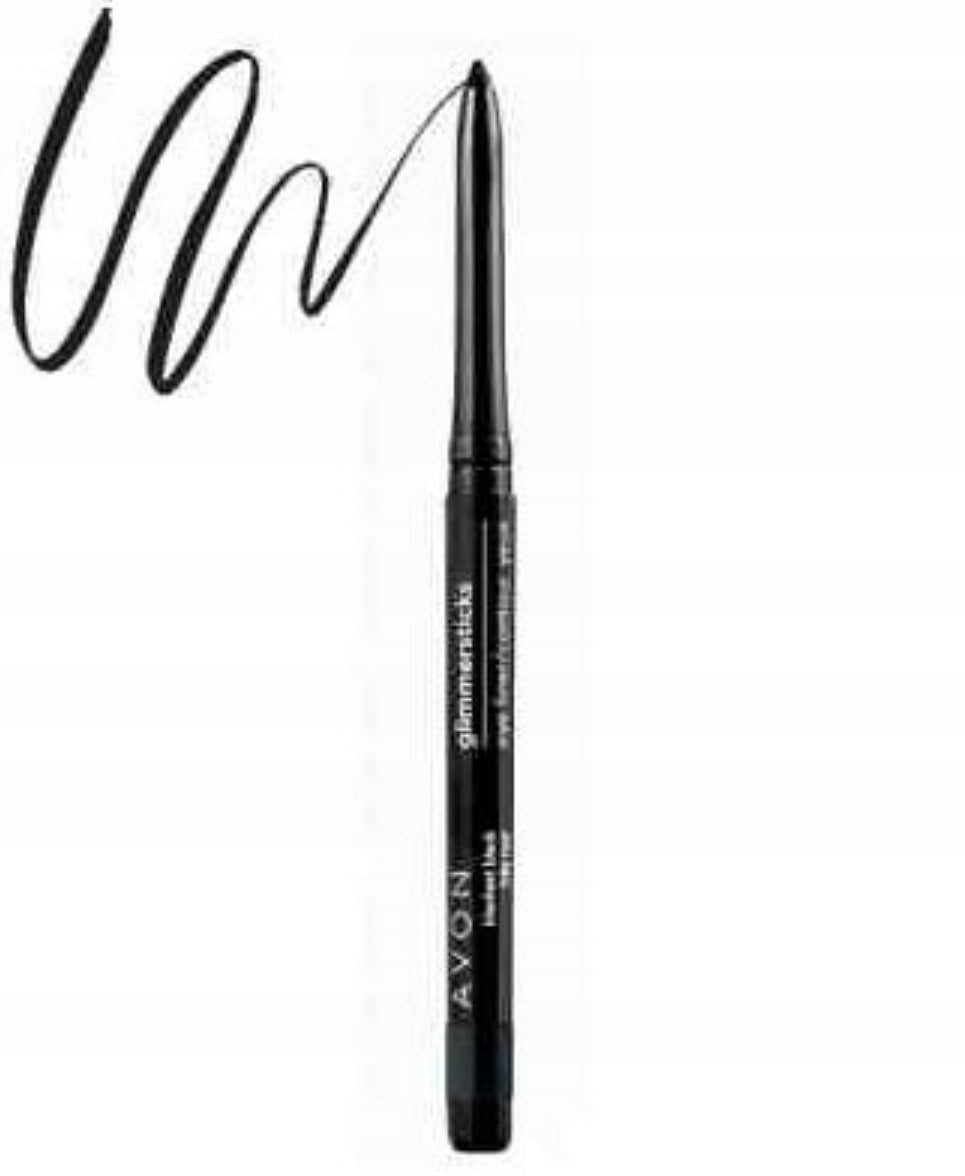 Avon Glimmerstick Diamond Eyeliner – Black Ice | Vannfast og langvarig sort eyeliner med glitrende skimmer. Kremet formel for jevn påføring, twist-up design, ingen sliping nødvendig. Perfekt for en intens og definert look. 0,28 g.