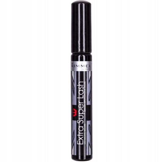 Rimmel Extra Super Lash Mascara 101 Black – 8 ml | Intens svart farge | Volum & lengde | Klumpefri & byggbar formula | Perfekt for dramatiske vipper | Langvarig hold | Ideell for daglig bruk.