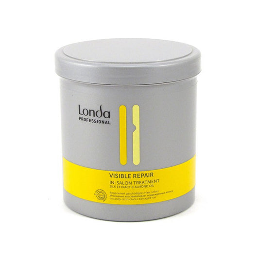 Londa Professional Visible Repair Kur 750ml – intensiv hårmaske for skadet og kjemisk behandlet hår. Beriket med silkeproteiner og mandelolje, gir dyp fuktighet, næring og gjenoppretter hårets naturlige glans. Perfekt for tørt, slitt og porøst hår. Stor salongstørrelse (750 ml) for langvarig bruk.