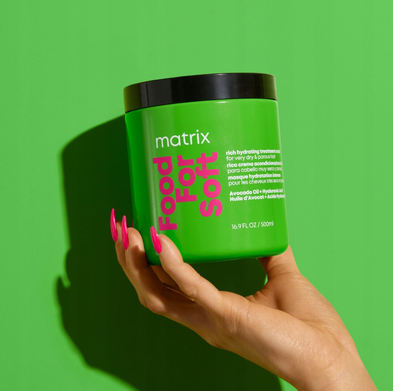 Matrix Food For Soft hårmaske 500ml – Intens fuktighetsgivende maske for tørt og porøst hår. Beriket med avokadoolje og hyaluronsyre for langvarig næring og silkemyk finish.