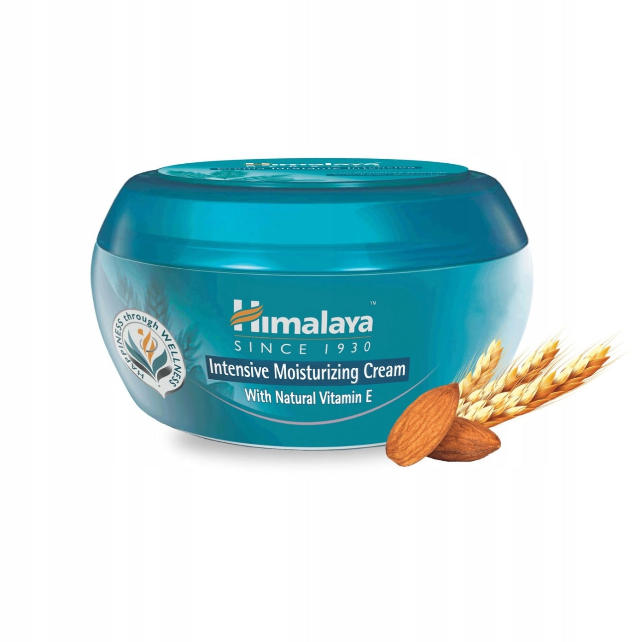 Himalaya Intensiv Fuktighetskrem – 150 ml, næringsrik hudpleie med vitamin E, mandelolje og hvetekimolje. Perfekt for tørr og sensitiv hud. Raskt absorberende formel i en praktisk blå krukke.