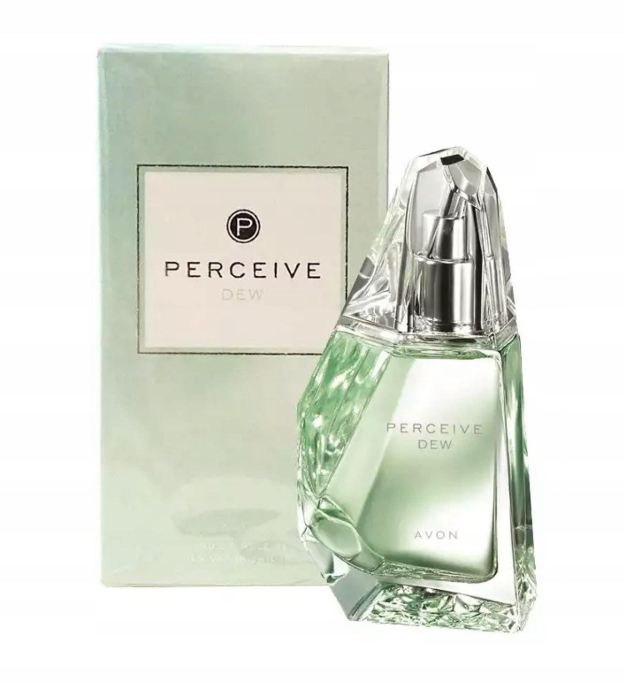 AVON Perceive Dew Eau de Toilette 50ml – frisk og energisk dameparfyme med sitrus, melon og blomster. Lett, sommerlig duft i en elegant glassflaske med grønn nyanse.