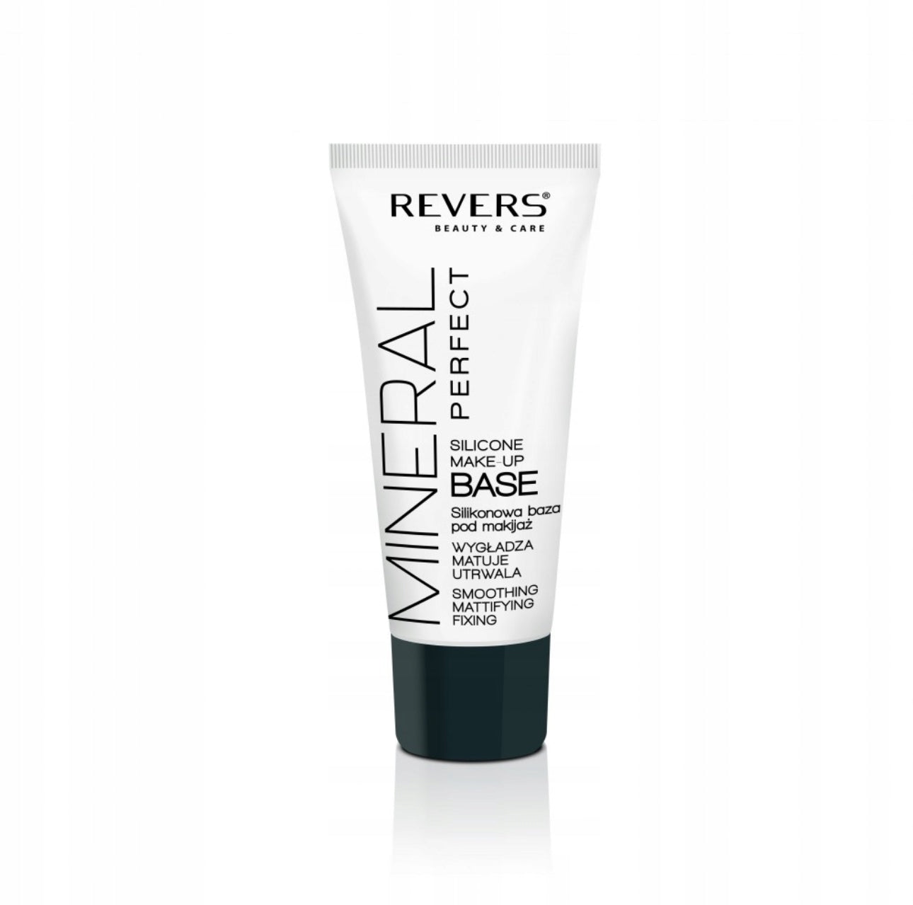 Revers Mineral Perfect Silicone Make-up Base 30ml – silikonbasert primer for jevn, matt finish. Gjennomsiktig formel som glatter ut porer og forbereder huden for langvarig sminke. Perfekt for fet og kombinert hud.