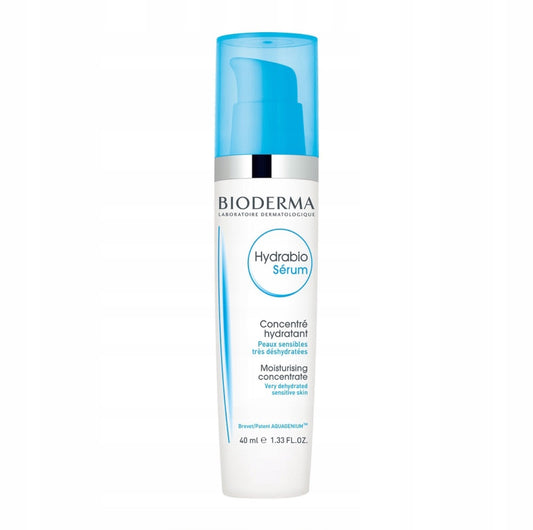 Bioderma Hydrabio Serum 40 ml – Intensivt fuktighetsgivende serum for tørr og sensitiv hud. Inneholder hyaluronsyre og Aquagenium™-teknologi for langvarig hydrering og glød. Lett konsistens, absorberes raskt. Ideell for daglig bruk under sminke.