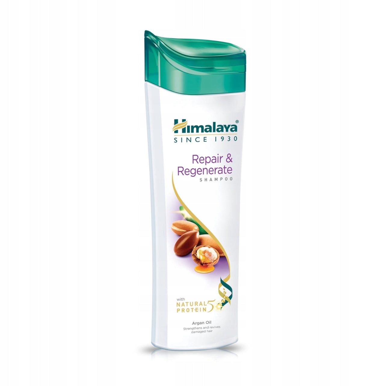 Himalaya Repair & Regenerate Sjampo 400 ml – Naturlig hårpleie med arganolje og proteiner fra soya og hvete. Perfekt for tørt, skadet og behandlet hår. Gir næring, styrker og gjenoppbygger håret. Dermatologisk testet.